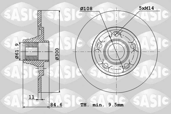 SASIC 6104006 Discofreno-Discofreno-Ricambi Euro