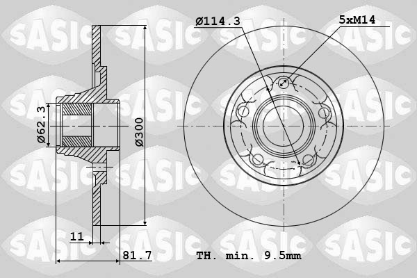 SASIC 6104028 Discofreno-Discofreno-Ricambi Euro