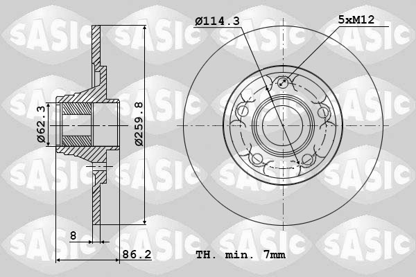 SASIC 6104035 Discofreno-Discofreno-Ricambi Euro