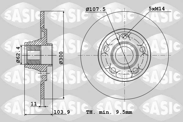 SASIC 6104045 Discofreno-Discofreno-Ricambi Euro