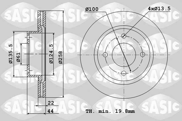 SASIC 6104048 Discofreno-Discofreno-Ricambi Euro