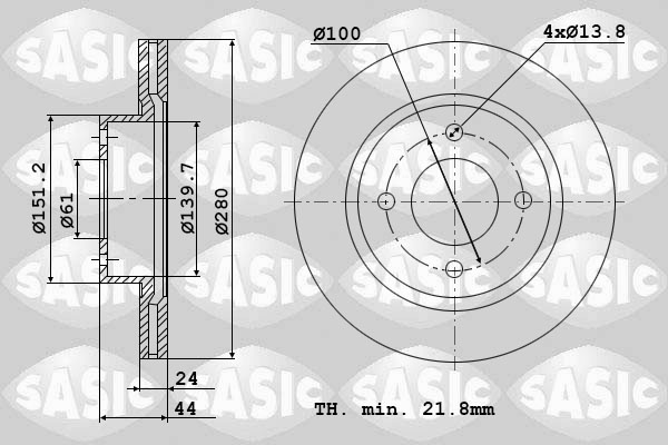 SASIC 6104050 Discofreno-Discofreno-Ricambi Euro