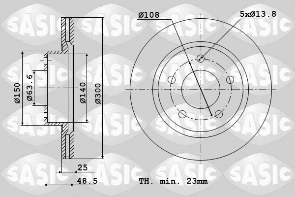 SASIC 6106008 Discofreno-Discofreno-Ricambi Euro