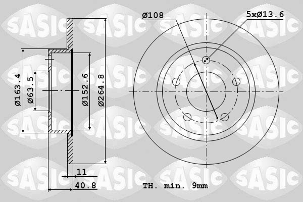 SASIC 6106009 Discofreno-Discofreno-Ricambi Euro