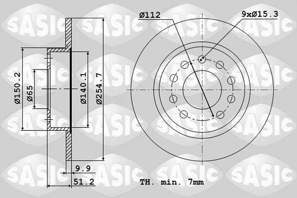 SASIC 6106025 Discofreno-Discofreno-Ricambi Euro