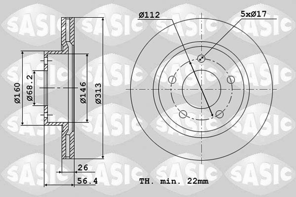 SASIC 6106032 Discofreno-Discofreno-Ricambi Euro