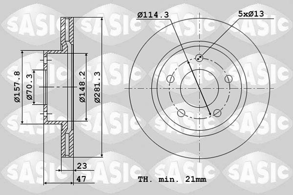 SASIC 6106095 Discofreno-Discofreno-Ricambi Euro