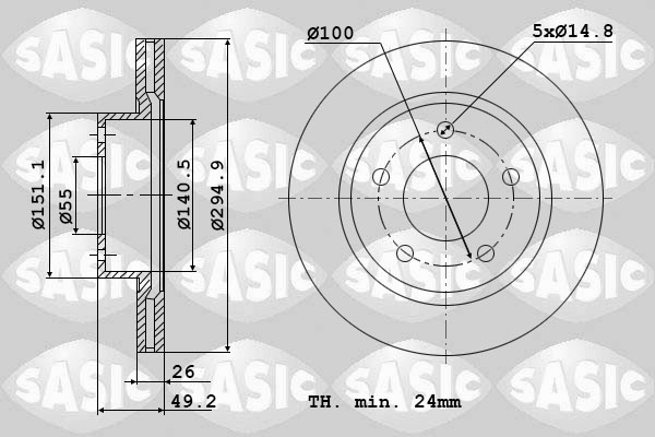 SASIC 6106124 Discofreno-Discofreno-Ricambi Euro