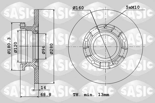 SASIC 6106145 Discofreno-Discofreno-Ricambi Euro