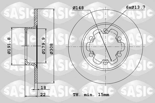 SASIC 6106299 Discofreno-Discofreno-Ricambi Euro