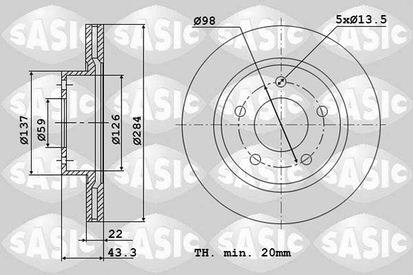 SASIC 6106342 Discofreno-Discofreno-Ricambi Euro