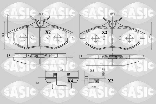 SASIC 6210004 Kit pastiglie freno, Freno a disco-Kit pastiglie freno, Freno a disco-Ricambi Euro