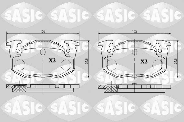 SASIC 6210011 Kit pastiglie freno, Freno a disco-Kit pastiglie freno, Freno a disco-Ricambi Euro