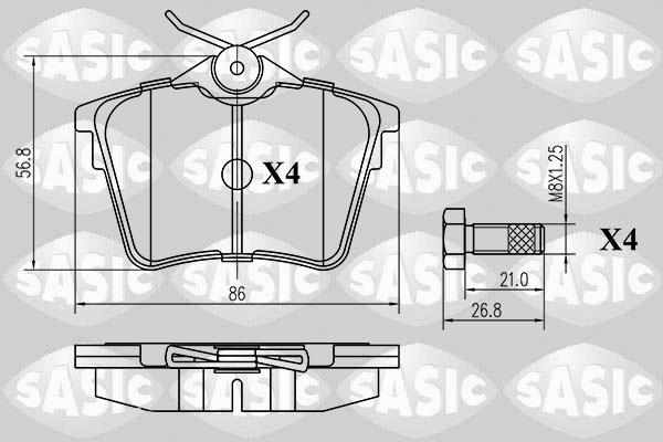 SASIC 6210022 Kit pastiglie freno, Freno a disco