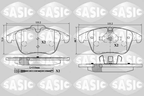 SASIC 6210039 Kit pastiglie freno, Freno a disco