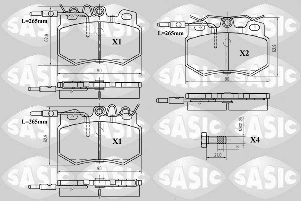 SASIC 6210042 Kit pastiglie freno, Freno a disco