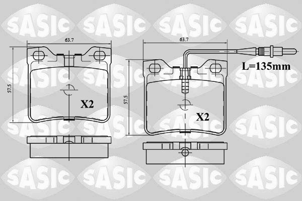 SASIC 6210047 Kit pastiglie freno, Freno a disco