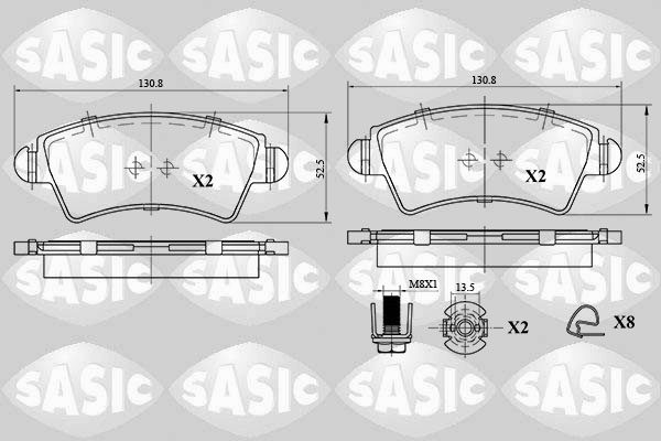 SASIC 6210056 Kit pastiglie freno, Freno a disco