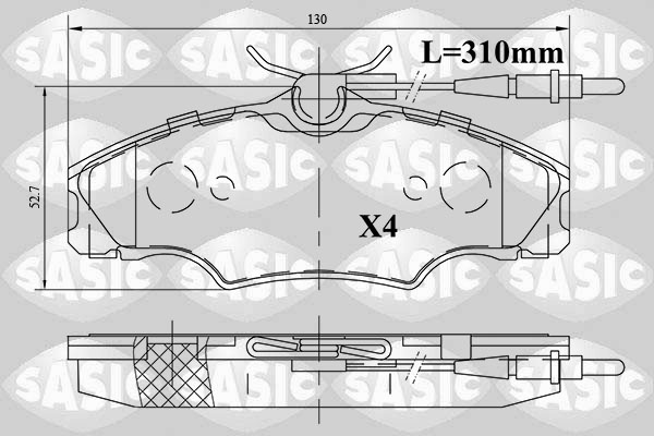 SASIC 6210061 Kit pastiglie freno, Freno a disco