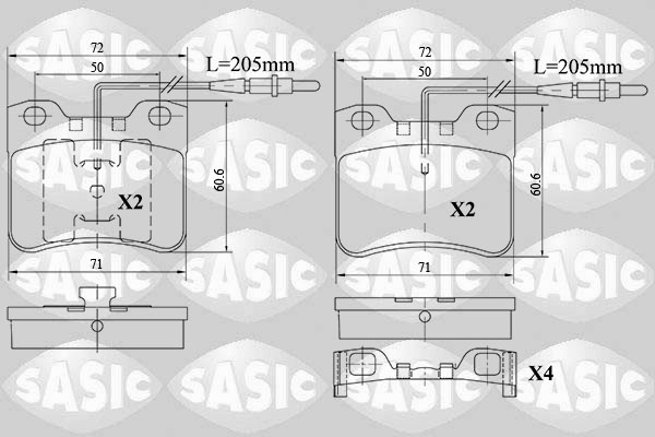 SASIC 6210065 Kit pastiglie freno, Freno a disco