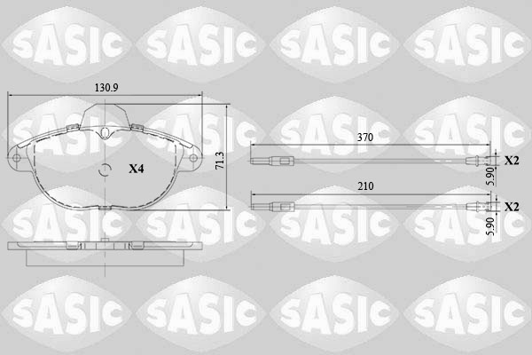 SASIC 6210068 Kit pastiglie freno, Freno a disco