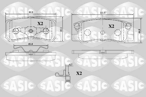 SASIC 6210071 Kit pastiglie freno, Freno a disco