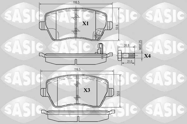 SASIC 6214011 Kit pastiglie freno, Freno a disco