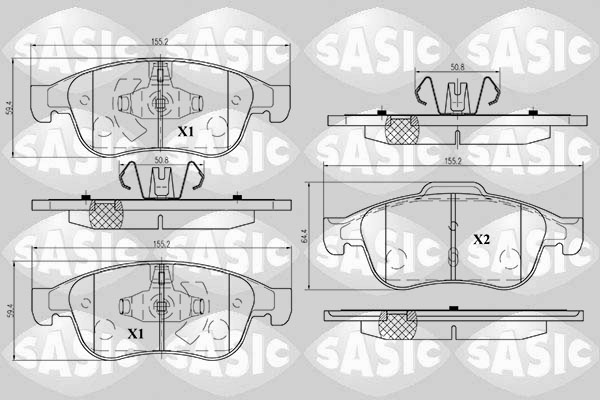 SASIC 6214017 Kit pastiglie freno, Freno a disco