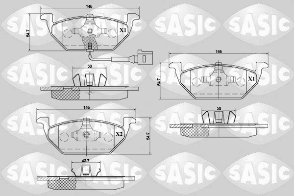 SASIC 6216002 Kit pastiglie freno, Freno a disco