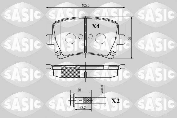 SASIC 6216003 Kit pastiglie freno, Freno a disco-Kit pastiglie freno, Freno a disco-Ricambi Euro