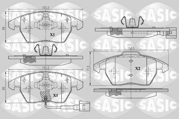 SASIC 6216004 Kit pastiglie freno, Freno a disco