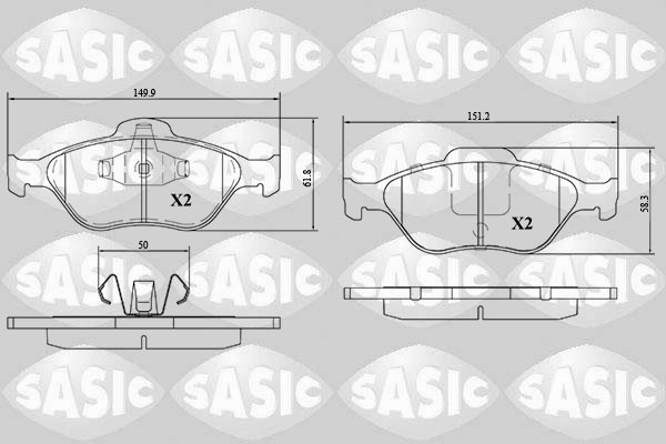 SASIC 6216007 Kit pastiglie freno, Freno a disco