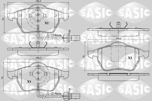 SASIC 6216013 Kit pastiglie freno, Freno a disco