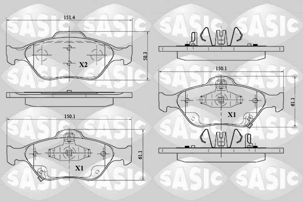 SASIC 6216015 Kit pastiglie freno, Freno a disco-Kit pastiglie freno, Freno a disco-Ricambi Euro