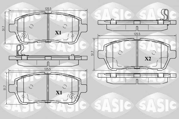 SASIC 6216025 Kit pastiglie freno, Freno a disco