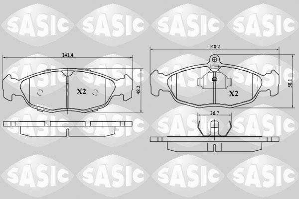 SASIC 6216029 Kit pastiglie freno, Freno a disco