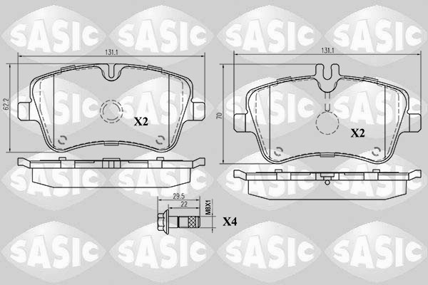 SASIC 6216031 Kit pastiglie freno, Freno a disco