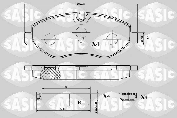 SASIC 6216039 Kit pastiglie freno, Freno a disco