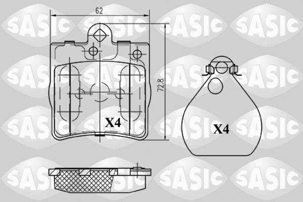 SASIC 6216048 Kit pastiglie freno, Freno a disco