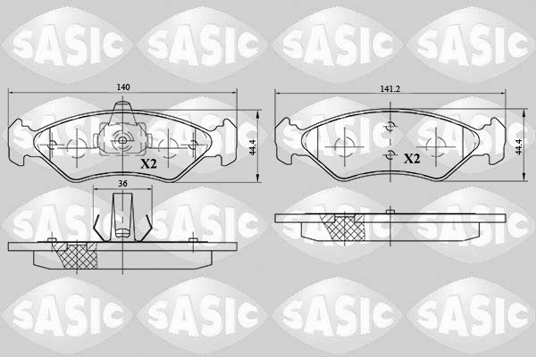 SASIC 6216049 Kit pastiglie freno, Freno a disco