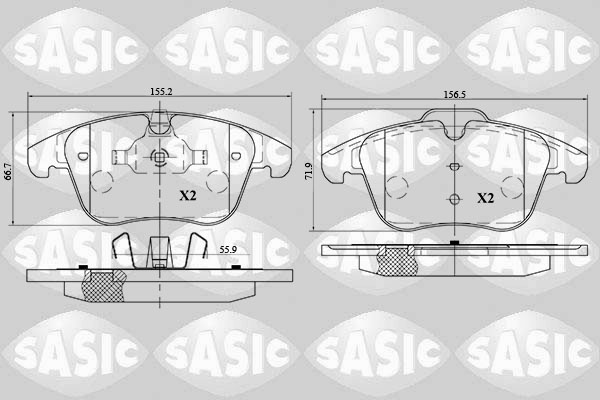 SASIC 6216055 Kit pastiglie freno, Freno a disco-Kit pastiglie freno, Freno a disco-Ricambi Euro