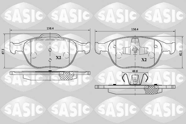 SASIC 6216068 Kit pastiglie freno, Freno a disco