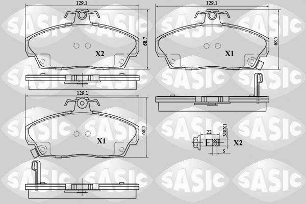 SASIC 6216073 Kit pastiglie freno, Freno a disco