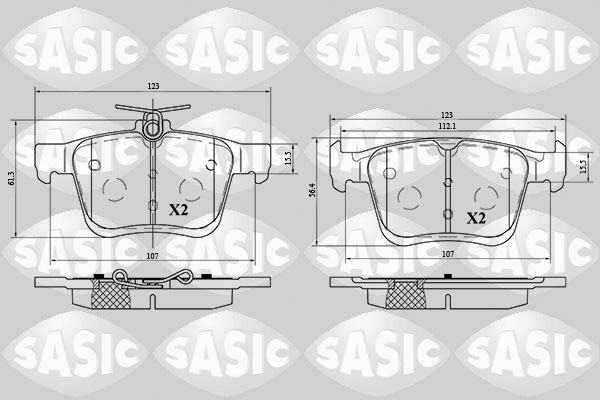 SASIC 6216075 Kit pastiglie freno, Freno a disco-Kit pastiglie freno, Freno a disco-Ricambi Euro