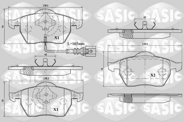 SASIC 6216079 Kit pastiglie freno, Freno a disco