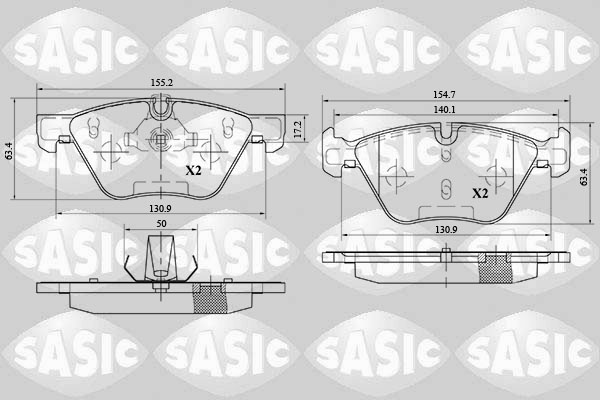 SASIC 6216080 Kit pastiglie freno, Freno a disco-Kit pastiglie freno, Freno a disco-Ricambi Euro