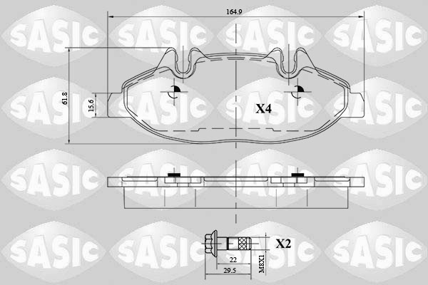 SASIC 6216081 Kit pastiglie freno, Freno a disco