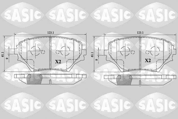 SASIC 6216082 Kit pastiglie freno, Freno a disco-Kit pastiglie freno, Freno a disco-Ricambi Euro