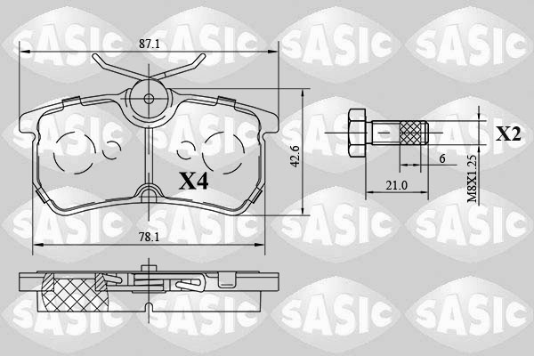 SASIC 6216083 Kit pastiglie freno, Freno a disco-Kit pastiglie freno, Freno a disco-Ricambi Euro