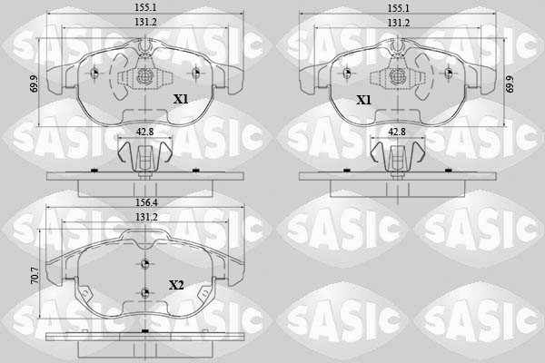 SASIC 6216095 Kit pastiglie freno, Freno a disco-Kit pastiglie freno, Freno a disco-Ricambi Euro